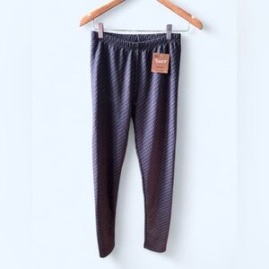 Just Cozy Womens Grey Geometric Pattern Faux Fur Lining Leggings Medium/Large